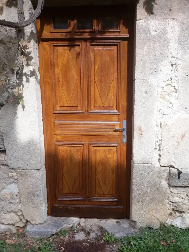 Vitrification porte marron